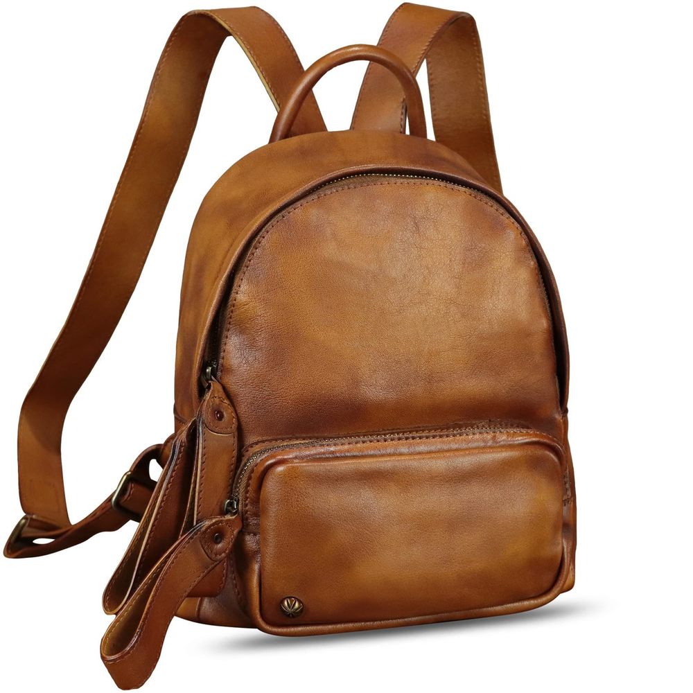 Genuine Leather Backpack Vintage Soft Real Leather Knapsack Purse -_-